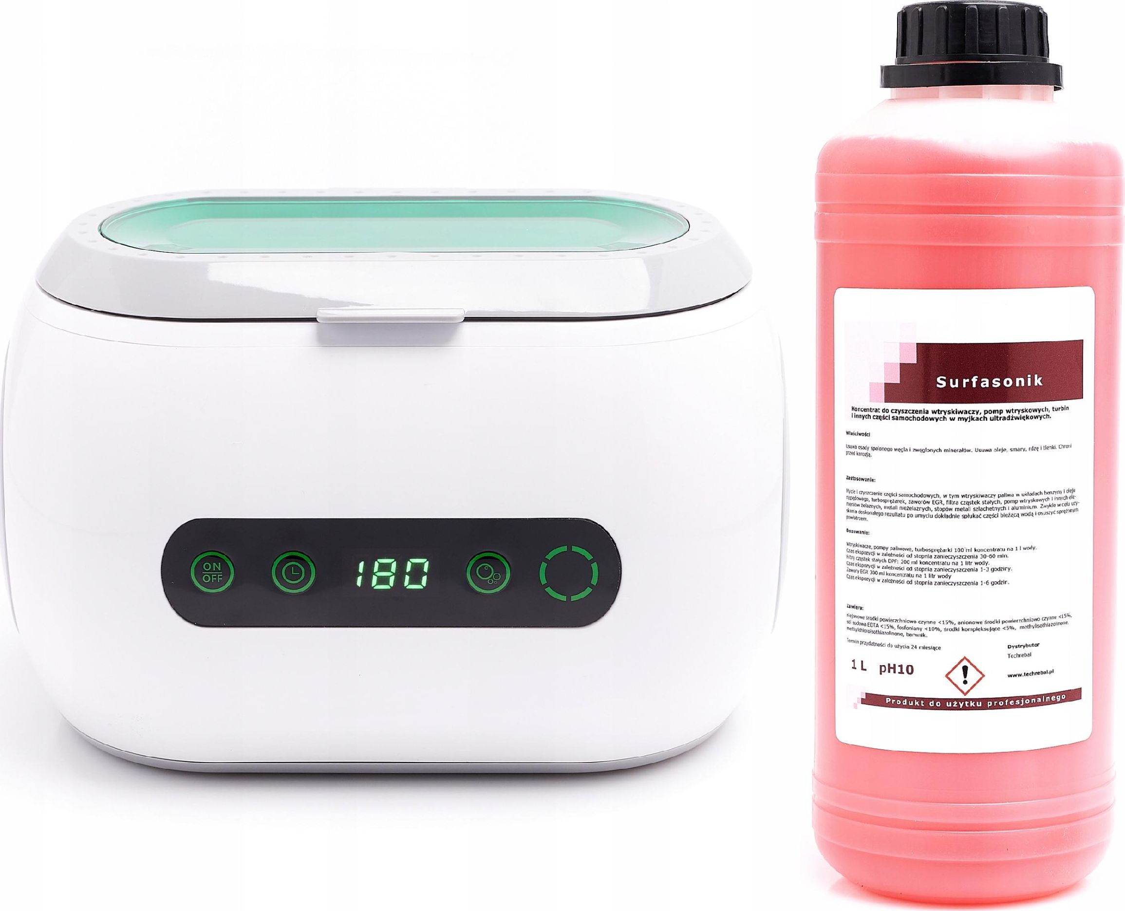 Techrebal Myjka ultradźwiękowa PS-06A + SurfaSonic 1L