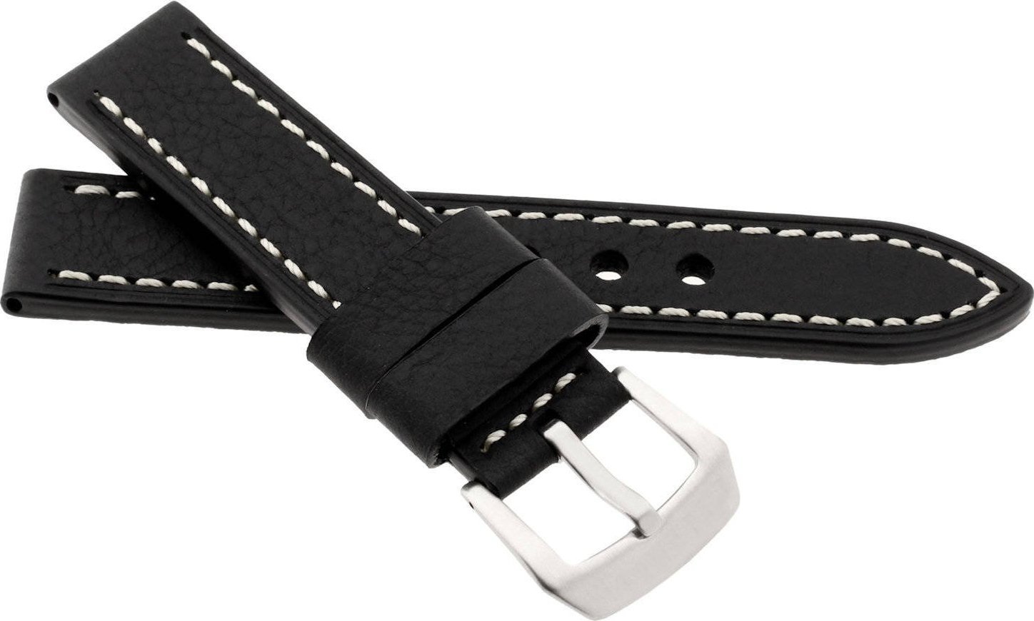 JVD Skórzany pasek do zegarka 22 mm JVD R41201-22 czarny