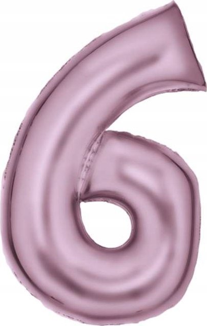 AMSCAN Balon foliowy cyfra 6 satynowy pastelowy róż 86cm spakowany 9917328