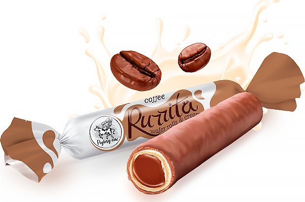 Flying Cow Rurrita rurki waflowe z nadzieniem o smaku kawowo-truflowym 1 kg