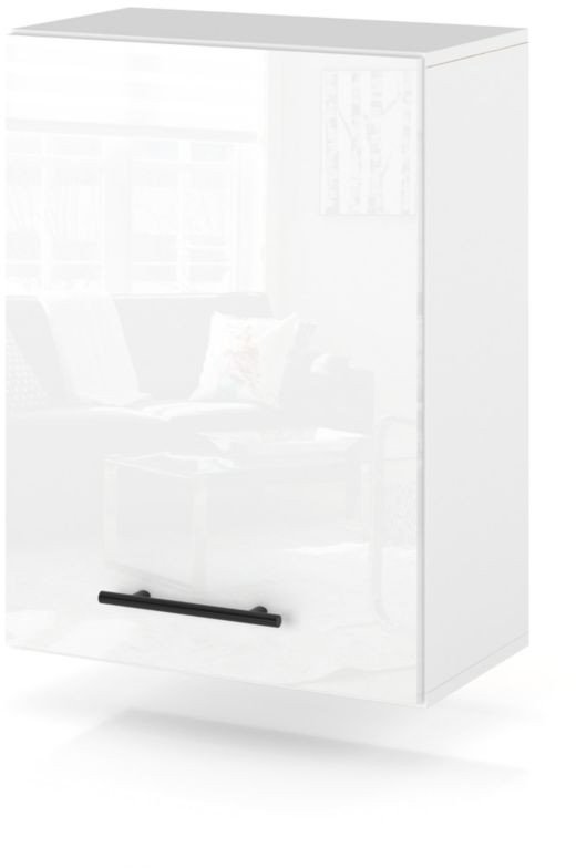 szafka kuchenna wisząca modułowa z uchwytami 50cm spremium biały połysk