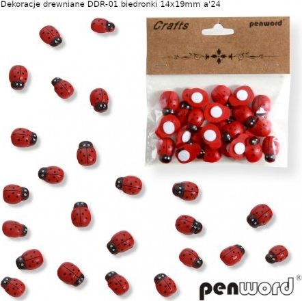 Penword DEKORACJE DREWNIANE DDR-01 BIEDRONKI 14x19mm a24 Penword