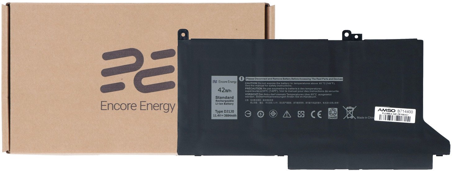 Nowa bateria Encore Energy do Dell Latitude 7280 7290 7380 7390 7480 7490 42Wh 11.4V 3684mAh DJ1J0