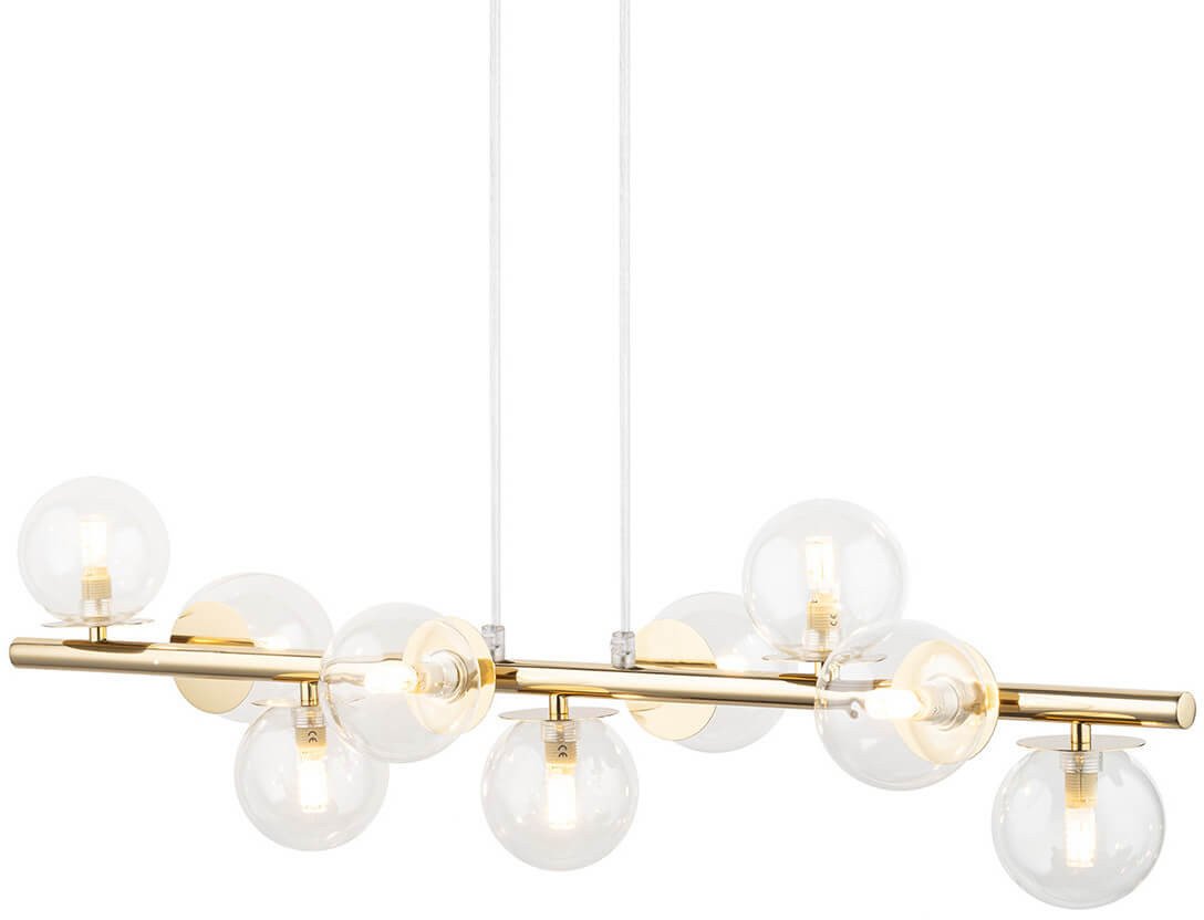 Lampa zwisająca Avola 40801 Sigma połysk do sypialni złota transparentna