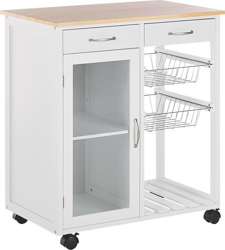 Beliani Wózek kuchenny 2 szuflady biały BOVES!