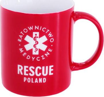 Polska Firma Kubek RESCUE POLAND Ratownictwo Medyczne 300 ml KNO1 czerwony