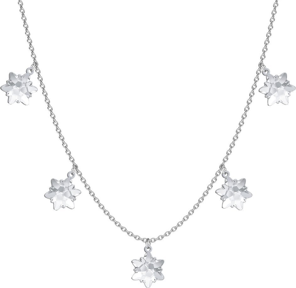 Radziszewska Jewellery Naszyjnik Srebrny z Płatkami Śniegu kryształowymi Boże Narodzenie