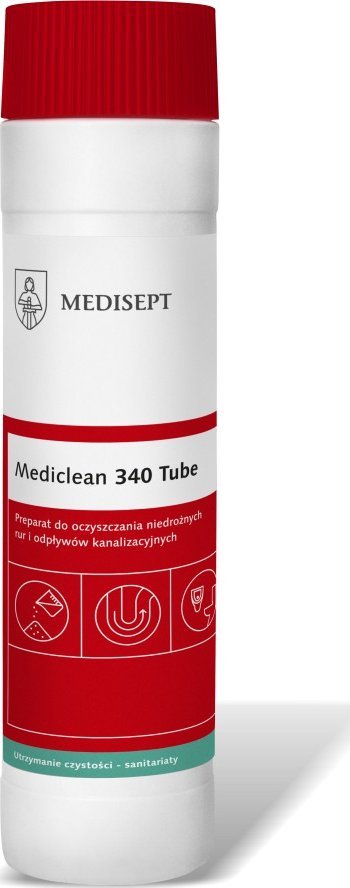 Medisept MEDICLEAN 340 Tube Preparat do oczyszczania niedrożnych rur oraz odpływów kanalizacyjnych 600g