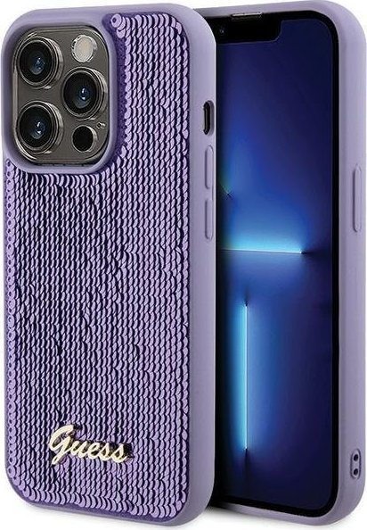 Guess Guess GUHCP15LPSFDGSU iPhone 15 Pro 6.1" fioletowy/purple hardcase Sequin Script Metal