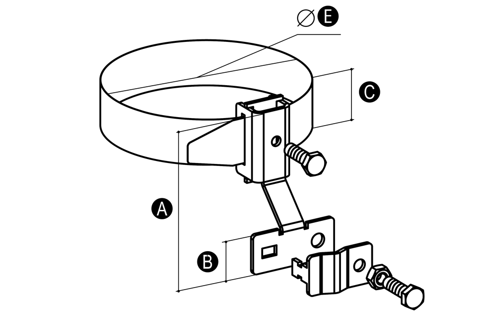 Elko-Bis Obejma uniwersalna nierdzewna 80-160mm niklowana