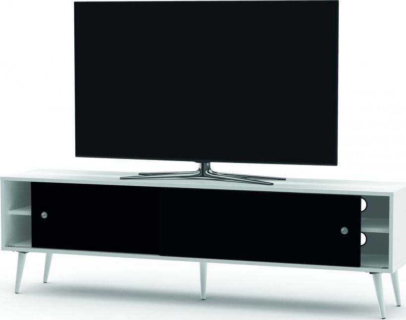 Sonorous Drewniana szafka RTV w stylu RETRO SONOROUS RTRA-180-WHT-BLK szerokość 180cm