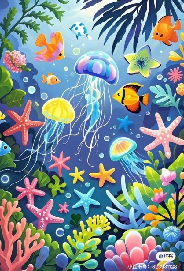 Malowanie po numerach 40x50cm Rafa koralowa