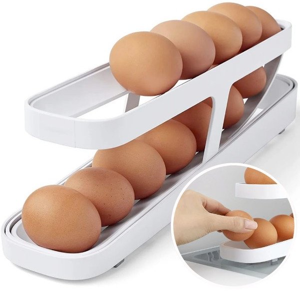 Automatyczny podajnik jajek Egg Slider do lodówki półka organizer