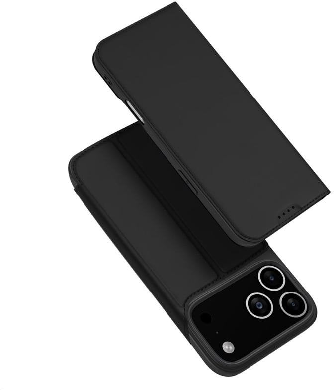 Etui Dux Ducis Skin Pro na iPhone 17 Pro Max z klapką i miejscem na kartę - czarne