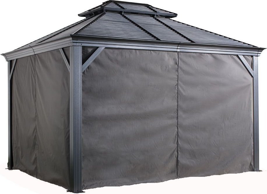 vidaXL Sojag Zasłony wraz z klipsami do altanki Mykonos Messina 1216 Szary