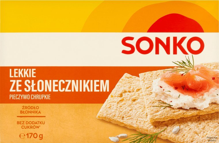 SONKO Sonko Pieczywo chrupkie lekkie ze słonecznikiem 170 g