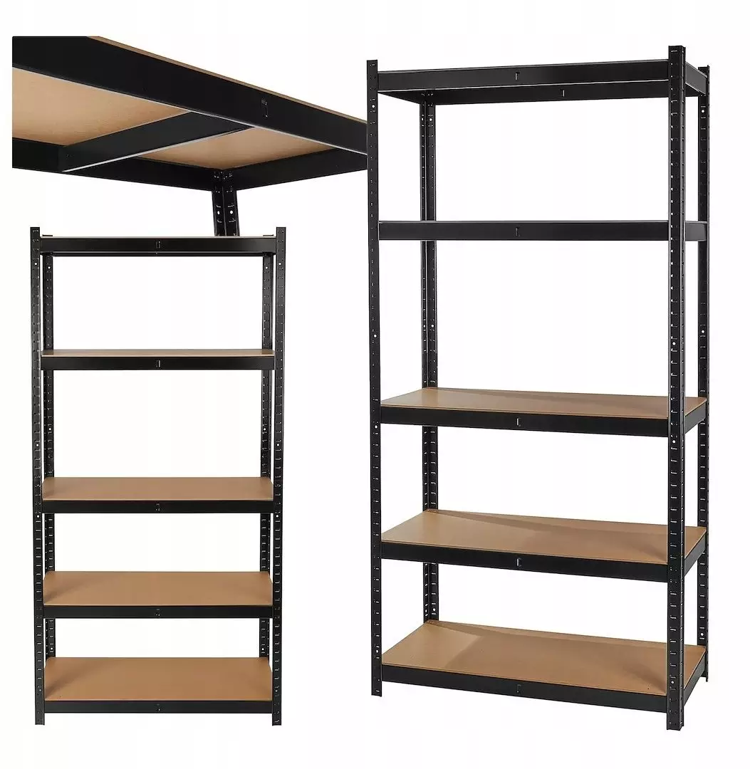 Regał magazynowy czarny 180x40x90cm 265kg wzmocniony (1)