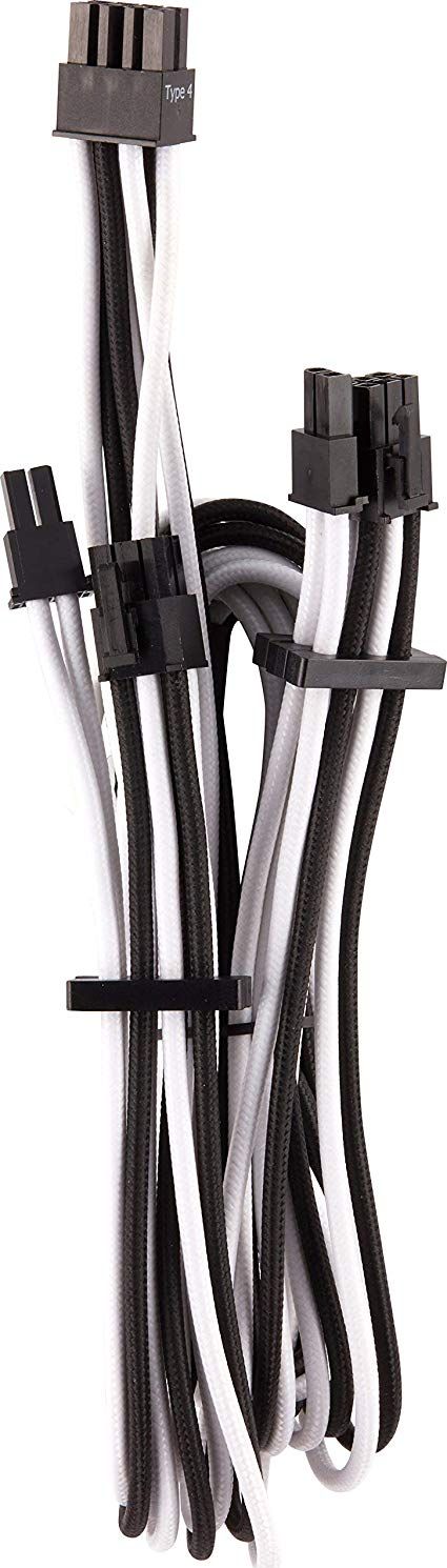 Corsair PCIe 8-pin - PCIe 8-pin, 0.65m, Czarno-biały (CP-8920255)