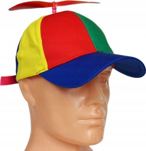 Korbi CZAPKA ZE ŚMIGŁEM ŚMIGIEŁKIEM Z DASZKIEM TĘCZOWA