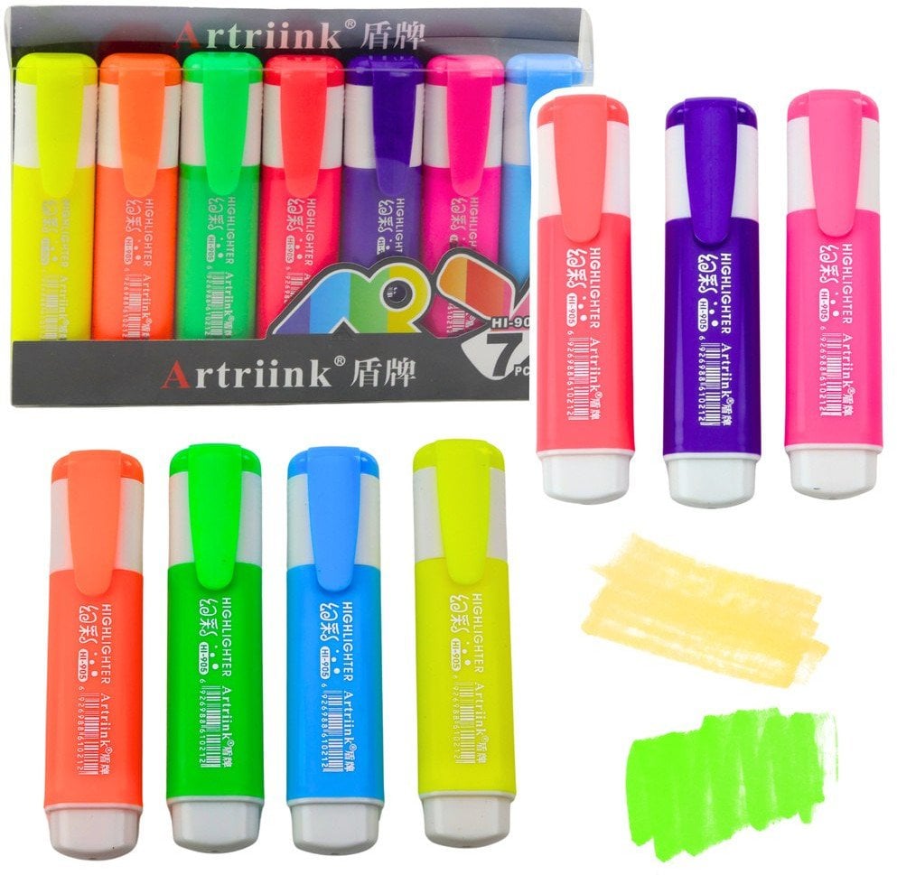 Zestaw Markerów Zakreślacze Nenowe Kolorowe 7szt