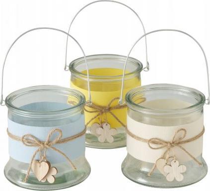 Boltze Świecznik szklany na tealight i kwiaty 12 cm