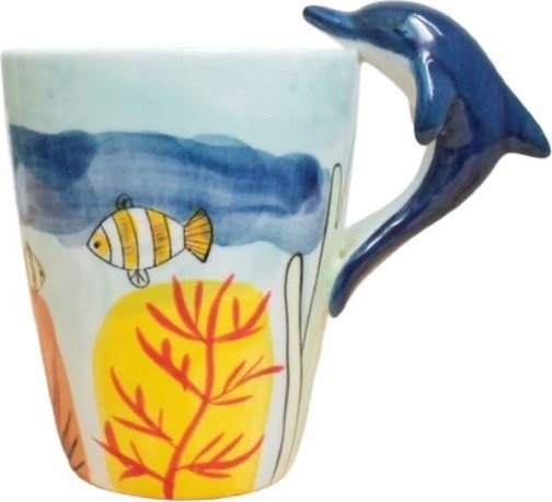 Kubek Ceramiczny Do Kawy Herbaty 3D Prezent Zwierzaki Delfin