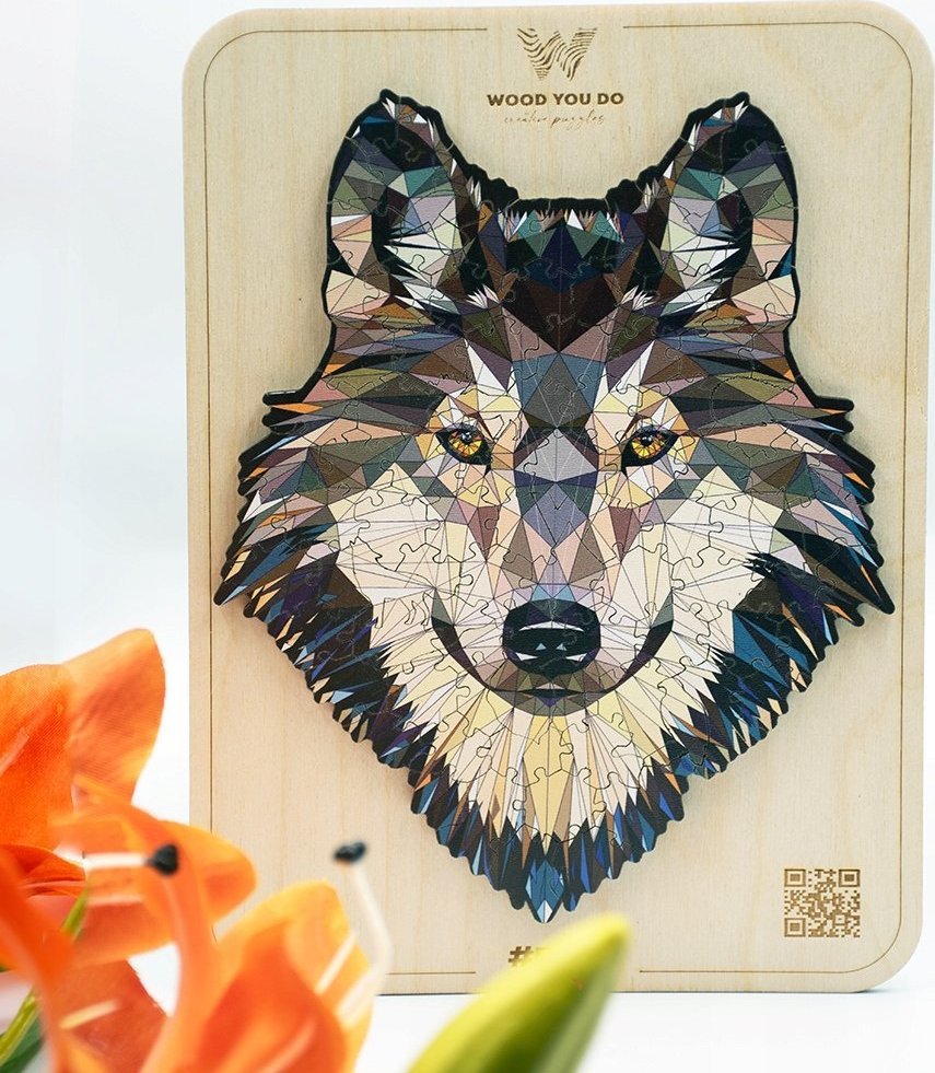 WOOD YOU DO PUZZLE DREWNIANE WILK z ramką / 100 puzzli