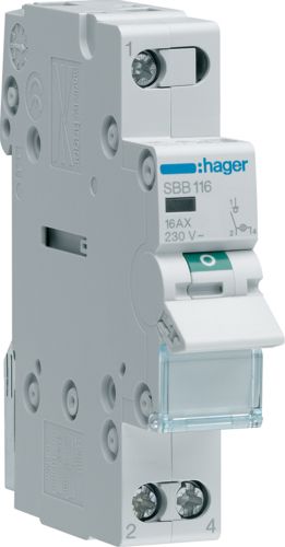 Hager Rozłącznik modułowy z lampką sygnalizacyjną 16A 1P (SBB116)