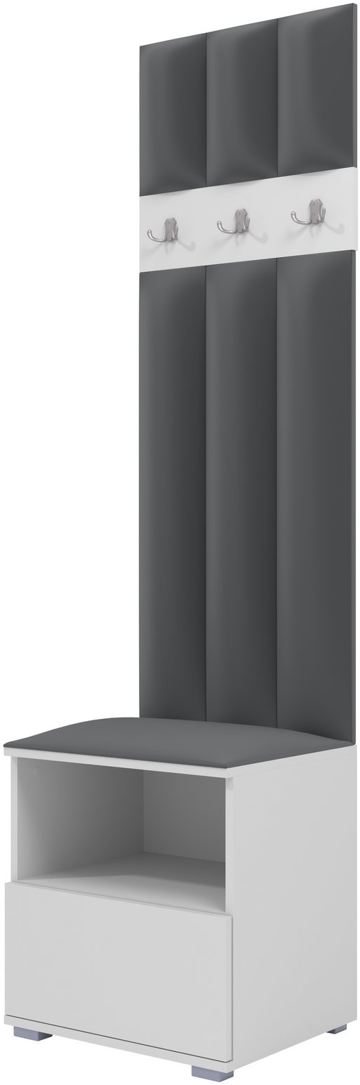 Tapicerowana garderoba Nela IV LUX - kolor biały + tkanina Trinity 15