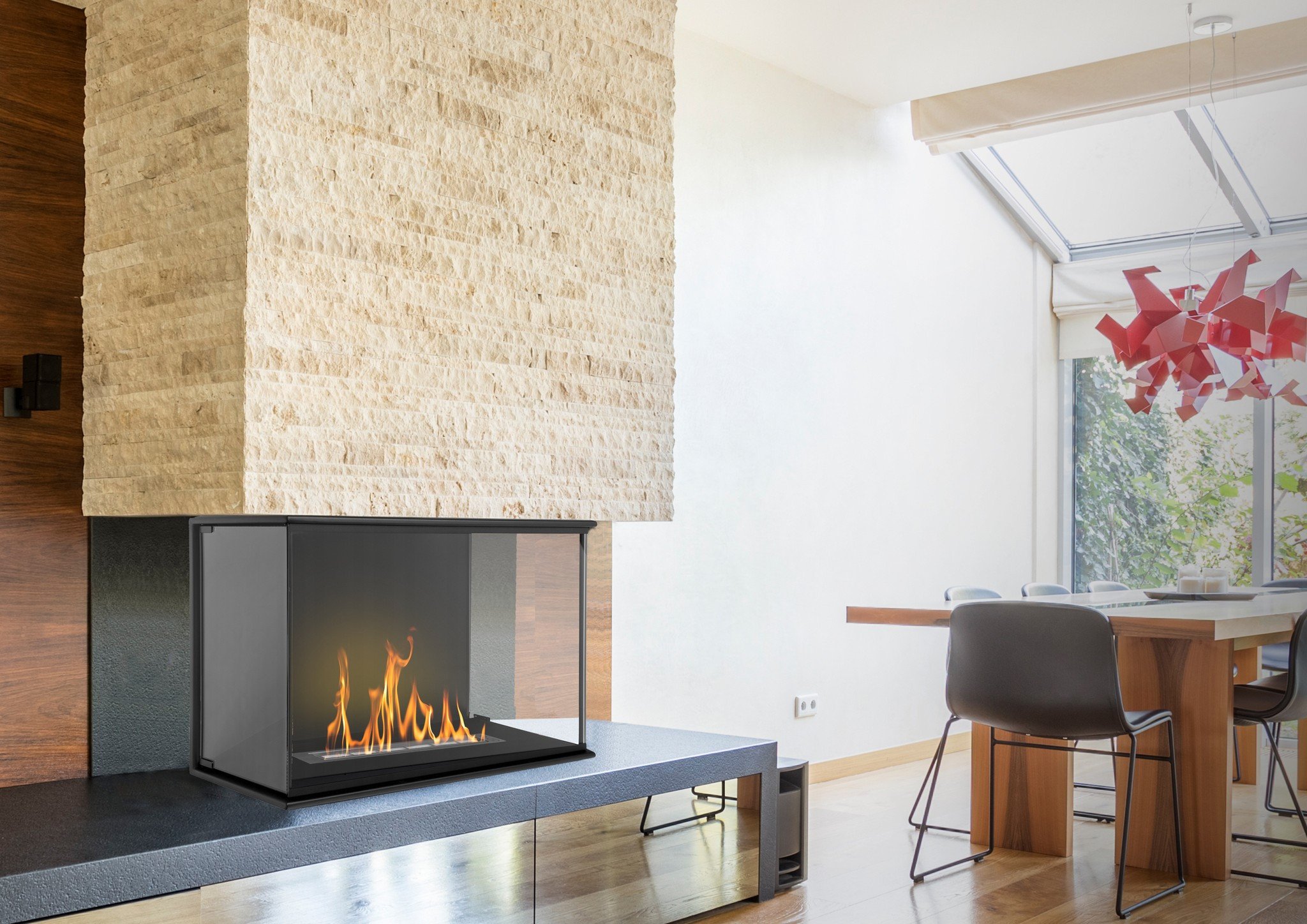 Aflamo Biokominek trójstronny LARES 100 cm