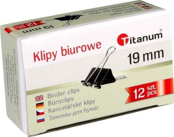 Titanum Klipy biurowe 19mm 12szt
