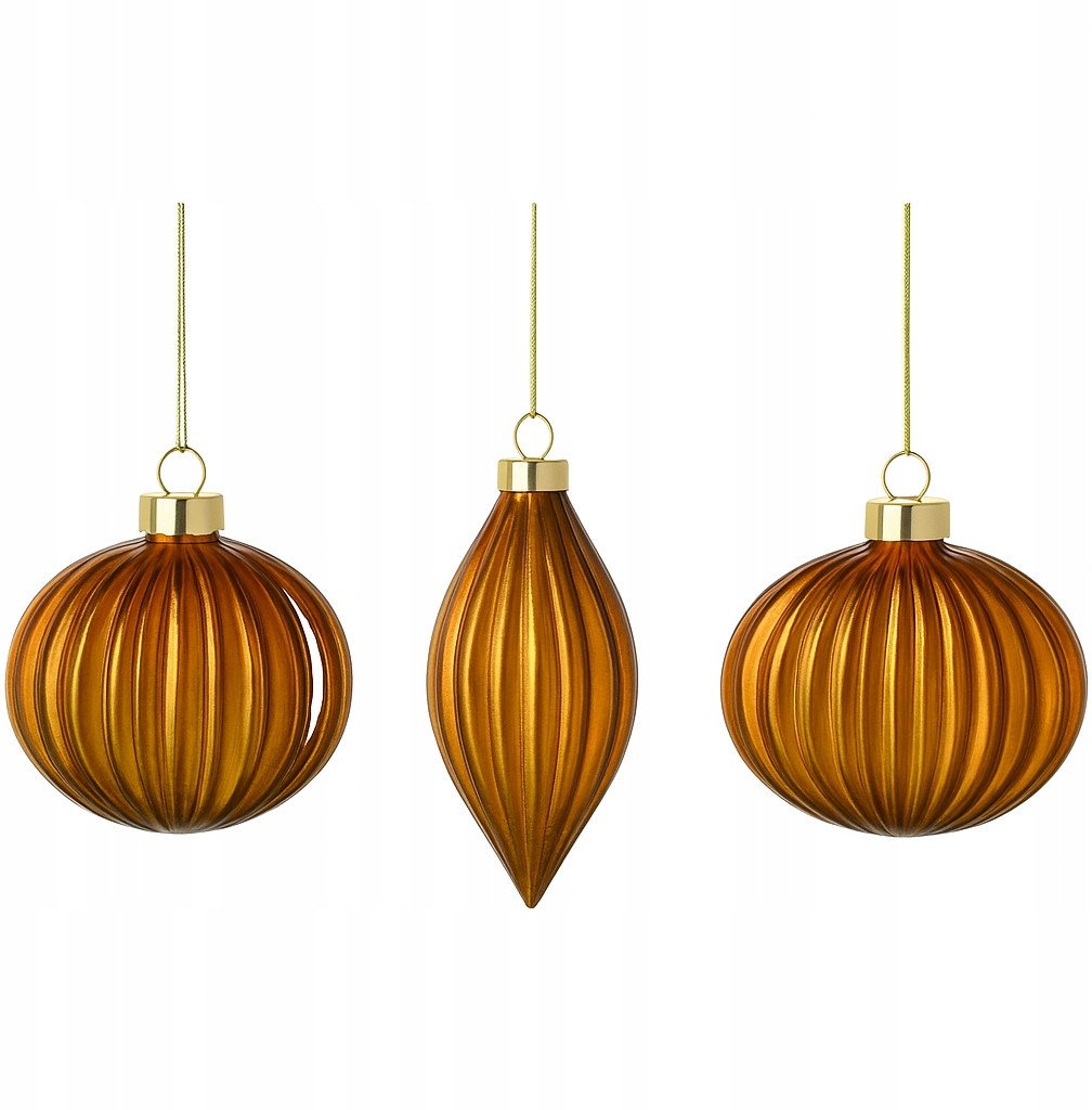 Bombka choinkowa szklana kształtka złota 10cm 1szt