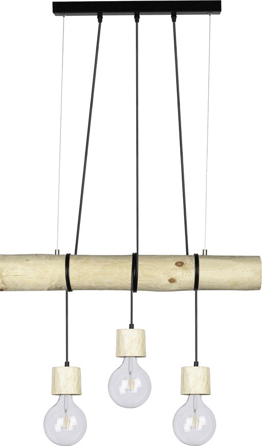 Lampa wisząca Spotlight Lampa sufitowa kremowa Spotlight Trabo Pino drewniana 68315350