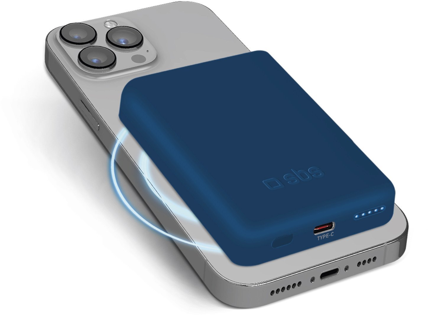 SBS TEBB5000MAG1CB bank mocy 5000 mAh Bezprzewodowe ładowanie Niebieski