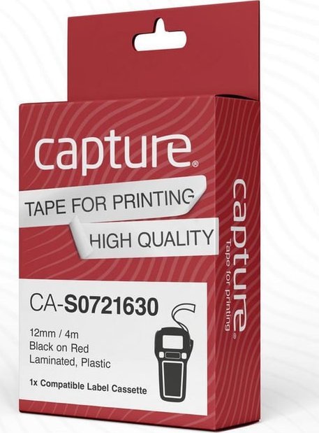 Capture 12mm x 4m Black on Red