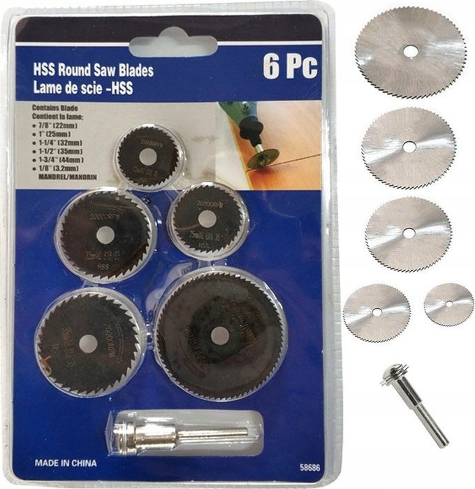 Korbi TARCZE DO CIĘCIA DREWNA MINISZLIFIERKI HSS ZESTAW