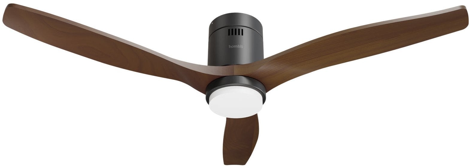 Hombli smarter Deckenventilator mit Licht, Black & Dark Wood