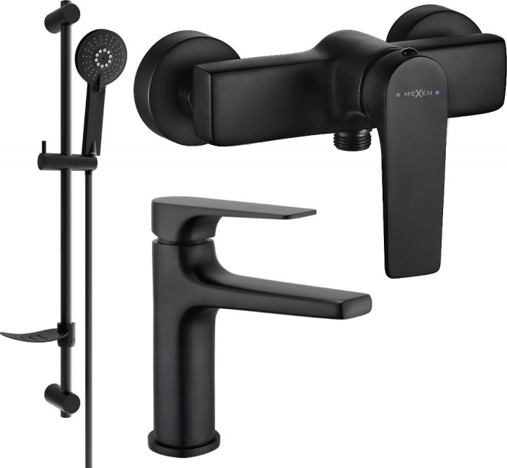 Mexen Mexen Lynx DF40 zestaw prysznicowy, czarny - 745904DF40-70