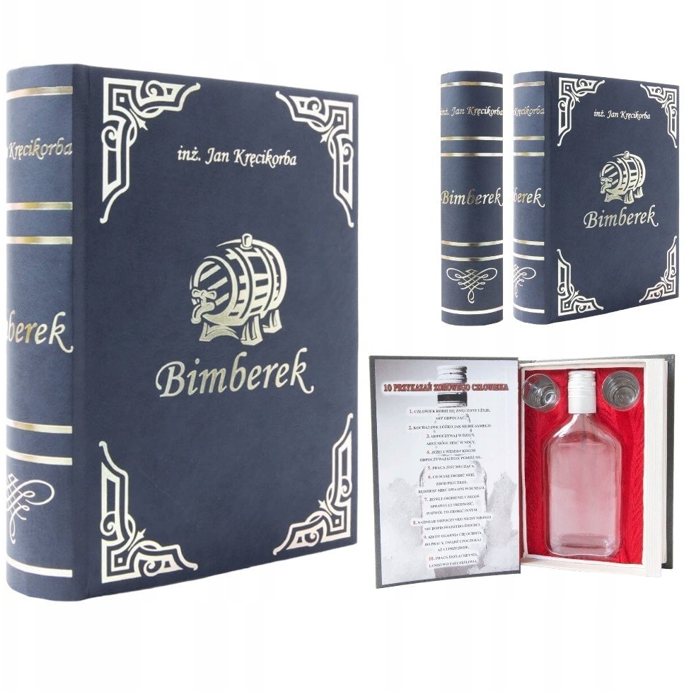 Książka na alkohol BIMBEREK Zabawne gadżety na prezent + butelka 350ml