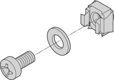 SCHROFF Zestaw montażowy SCHROFF 19 M6, śruba, podkładka, nakrętka, 8 szt.