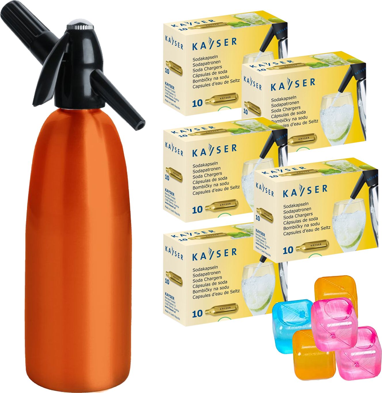 Saturator Art Quick Soda + 50 naboi CO2 Pomarańczowy