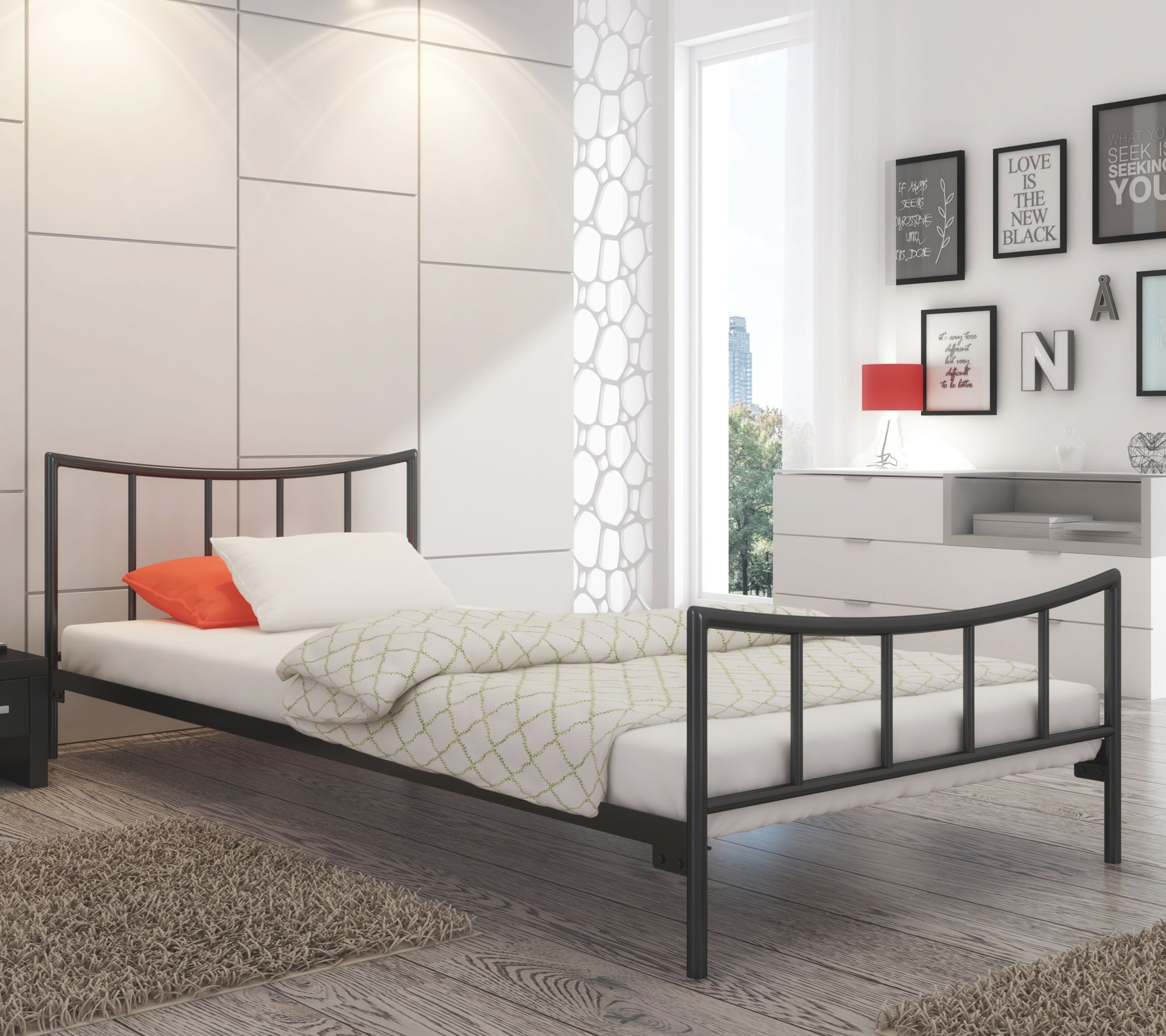 Lak System Łóżko metalowe 80x200 WZÓR 12 + stelaż