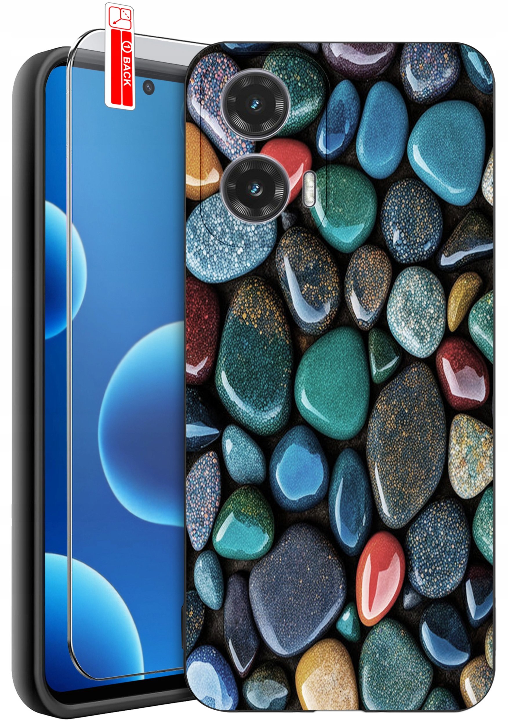 ETUI do Motorola Moto G45 5G | WZORY | SILIKONOWE MATT CASE + SZKŁO 9H