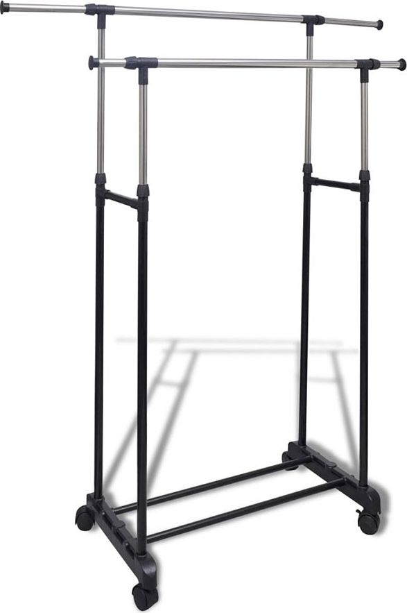 Elior Regulowany wieszak na kółkach z dwoma drążkami - Pablo 3X