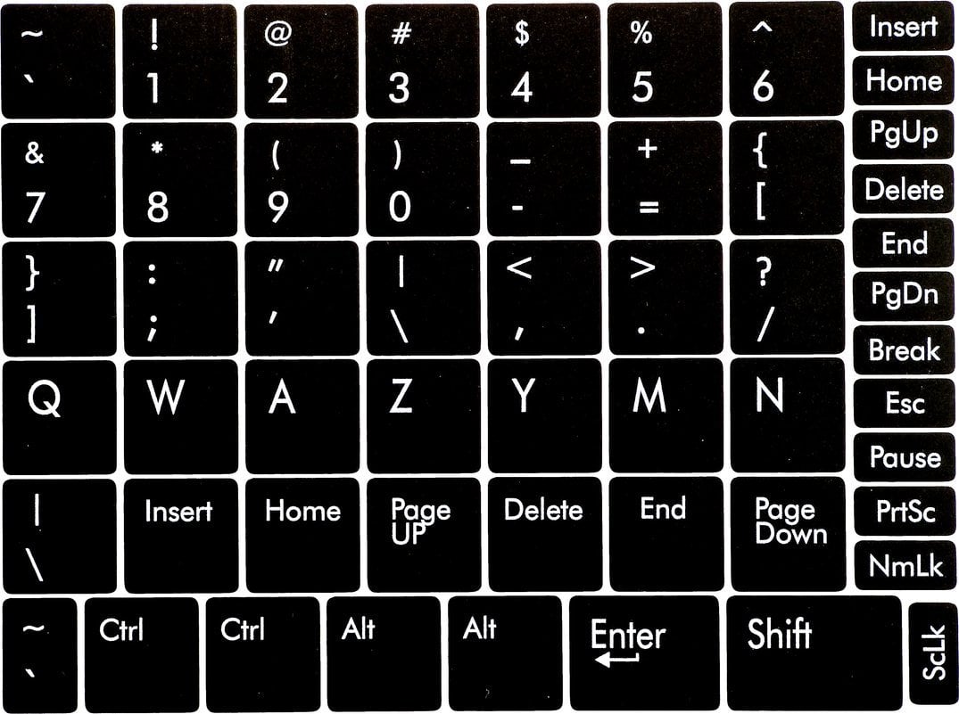 Lenovo Naklejki spolszczające na klawiaturę laptopa / 14 x 14 mm / Czarne / 1szt.