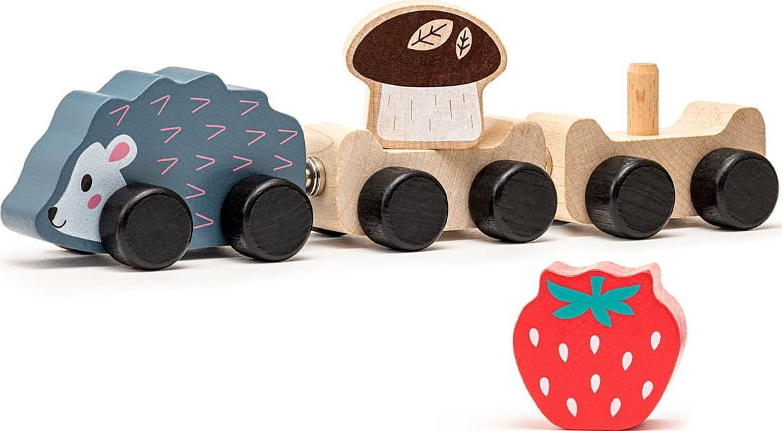Cubika Drewniany pociąg z magnesami Mądry jeżyk