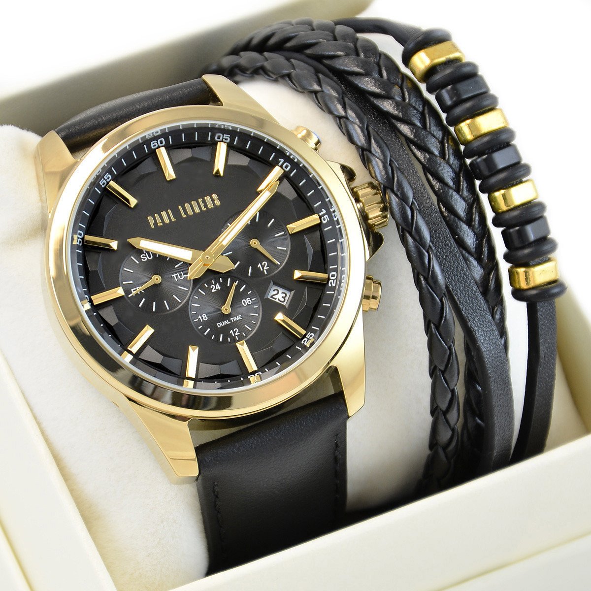 Zestaw męski zegarek męski Paul Lorens MAKALU PL20010A-1A2 + bransoletka