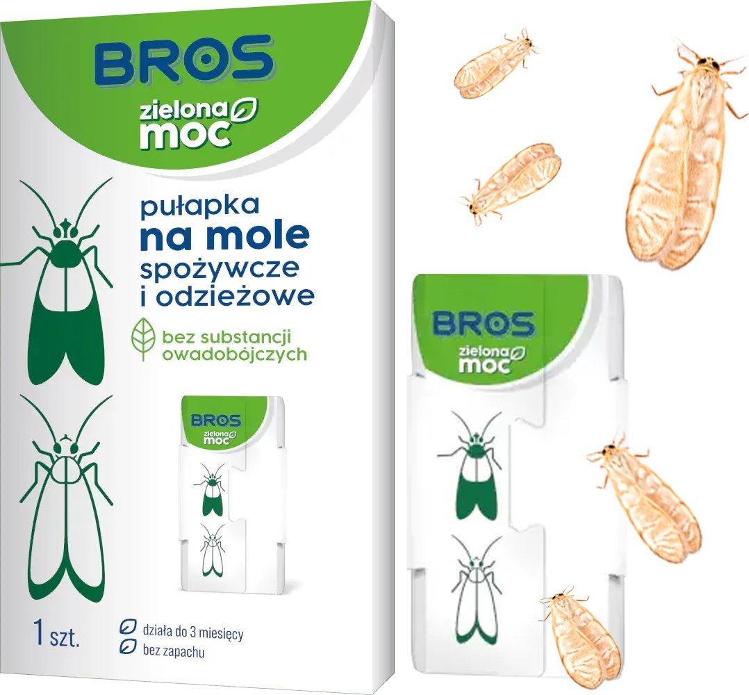 BROS - Zielona Moc pułapka na mole spożywcze i odzieżowe - 1 szt.