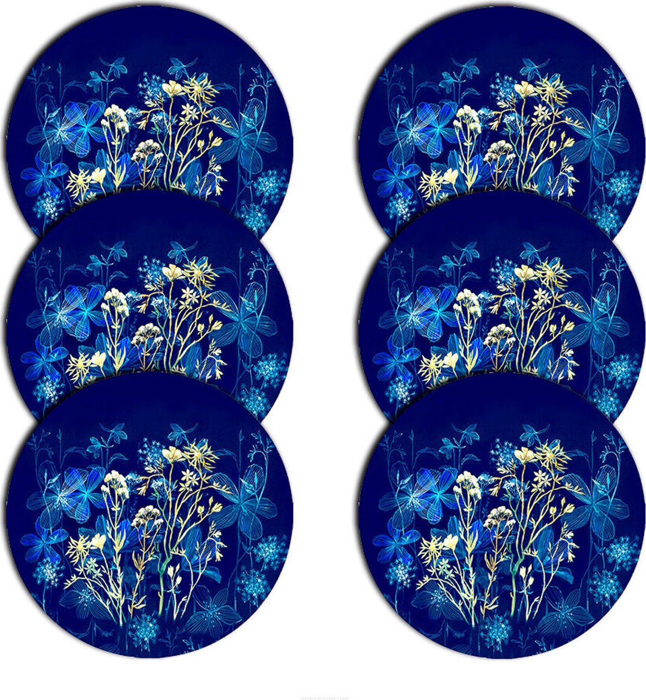 Bertoni Zestaw podkładek na stół okrągłych 6D - MIDNIGHT