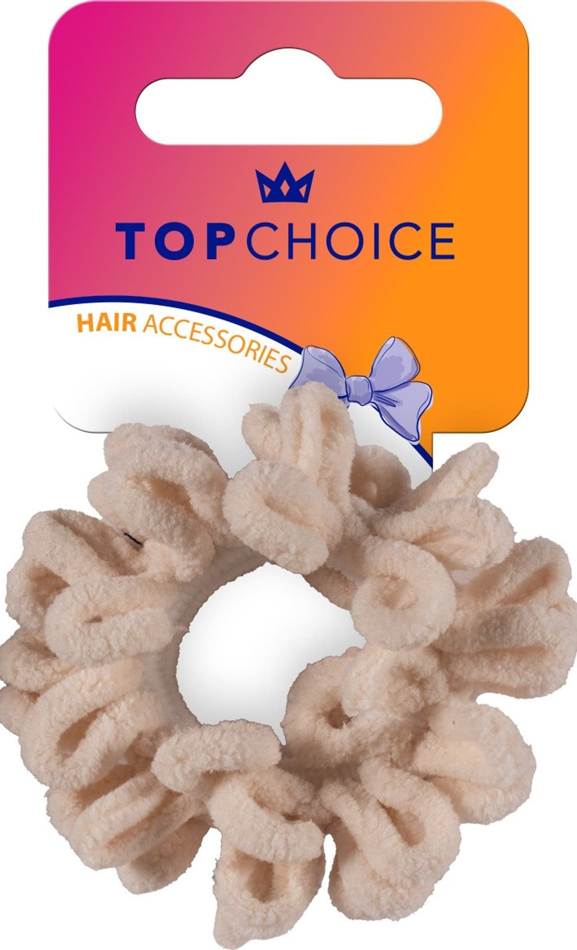 Top Choice TOP CHOICE Gumka frotka do włosów - jasny beż (20599)